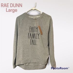 Brand new RAE DUNN thin grey sweatshirt size Large